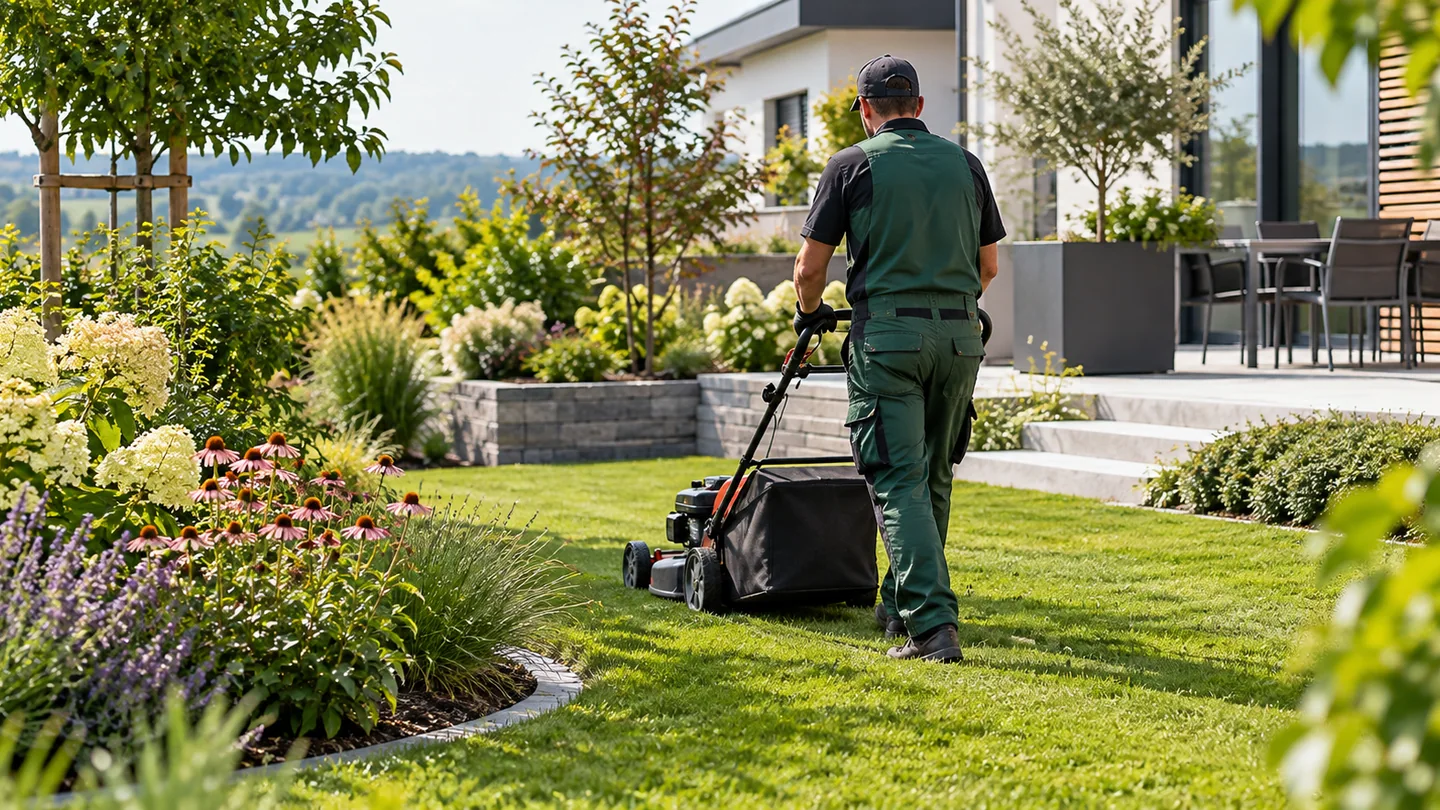 Professionelle Pflege einer Gartenanlage